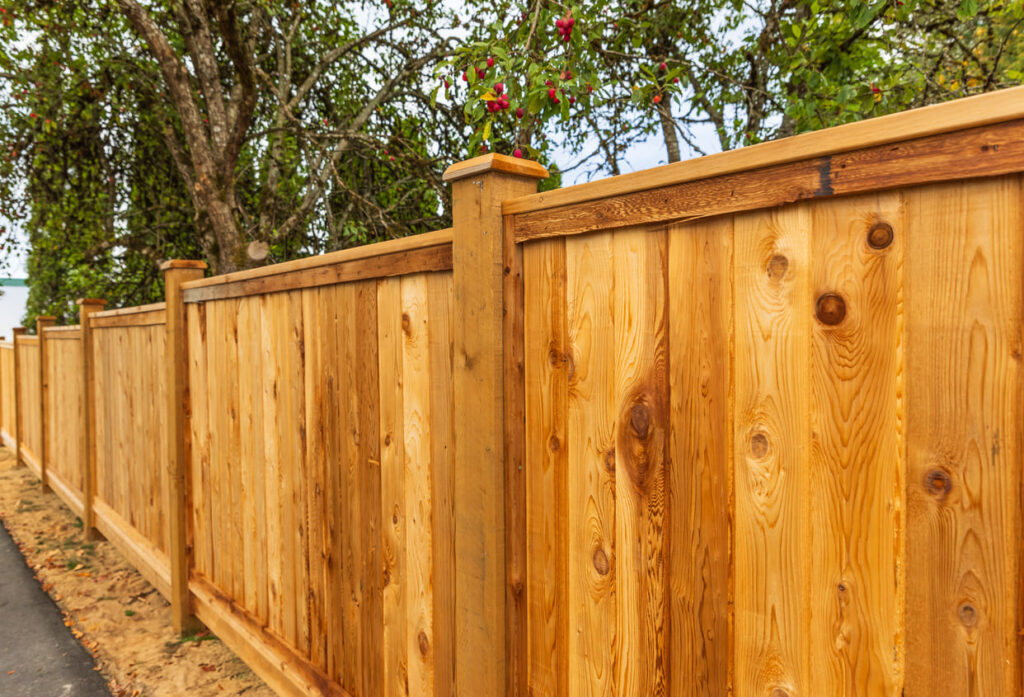 wood fence installation